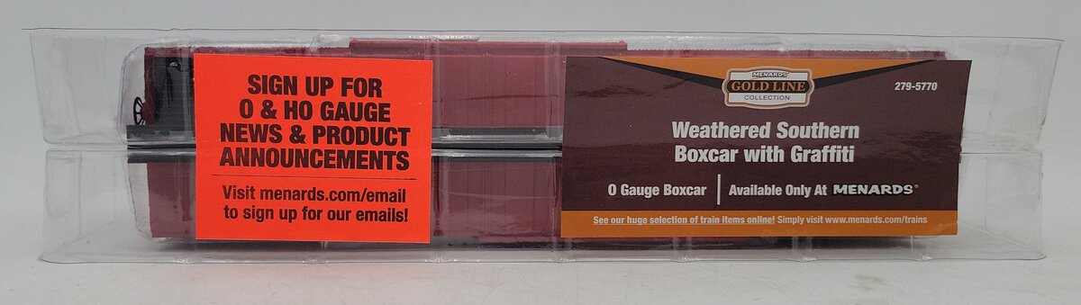 Menards 279-5770 O Gauge Weathered Southern Boxcar with Graffiti #4470 NIB