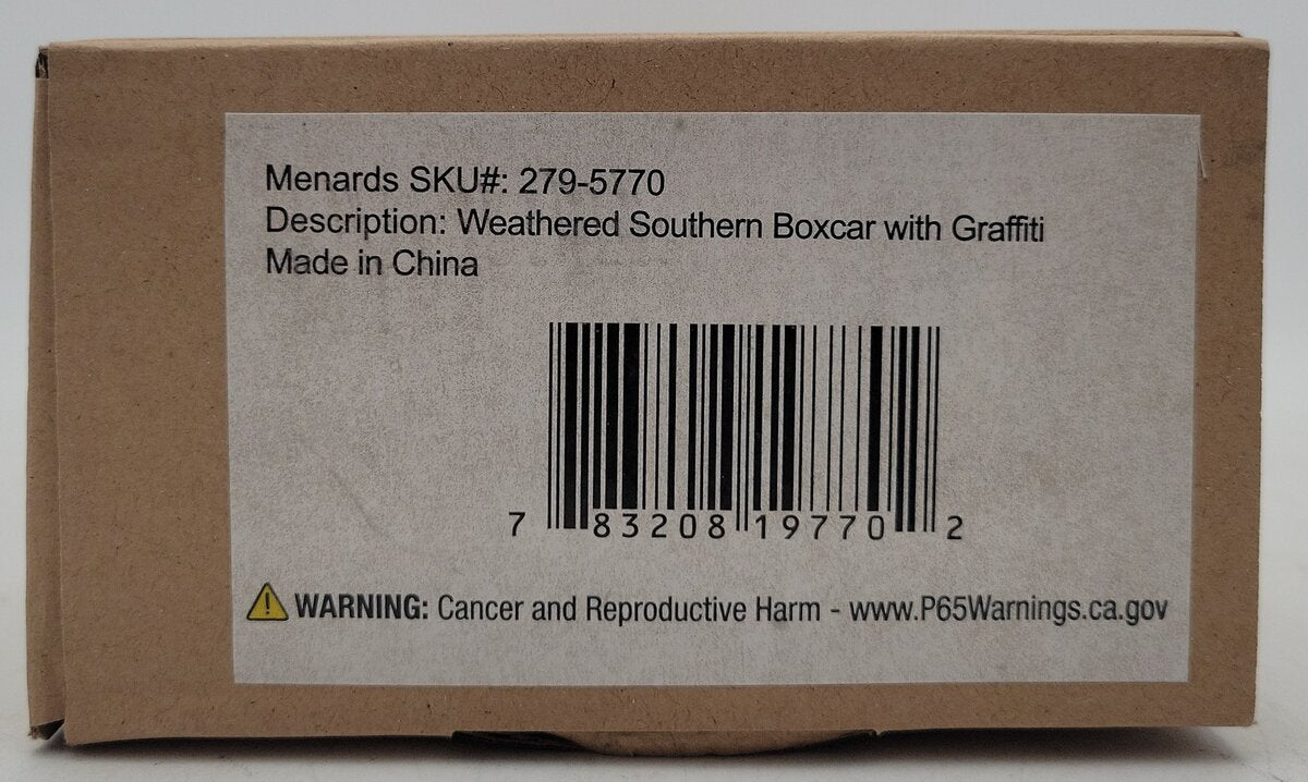 Menards 279-5770 O Gauge Weathered Southern Boxcar with Graffiti #4470 NIB