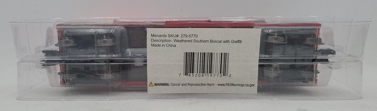 Menards 279-5770 O Gauge Weathered Southern Boxcar with Graffiti #4470 NIB