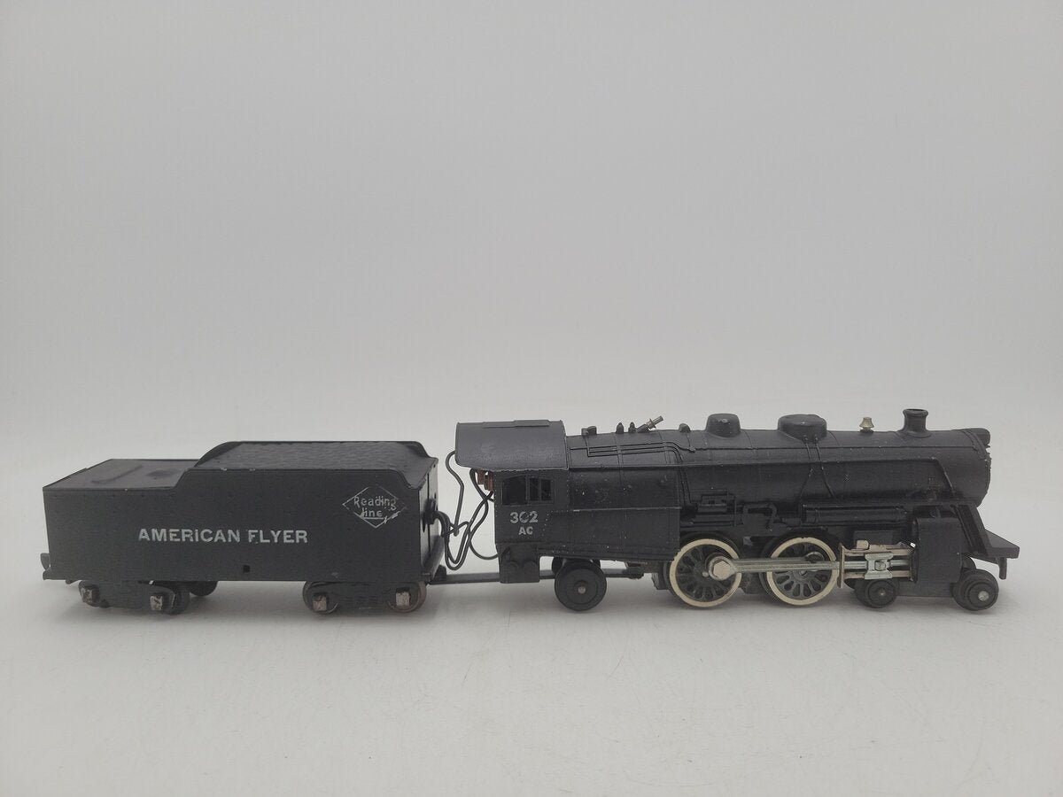 American Flyer 302AC Vintage S Reading 4-4-2 Atlantic Steam Loco & Tender VG