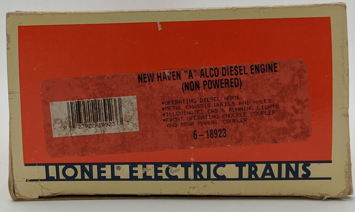 Lionel 6-18923 O New Haven Alco Dummy A Diesel Locomotive w/Horn #8923 EX/Box