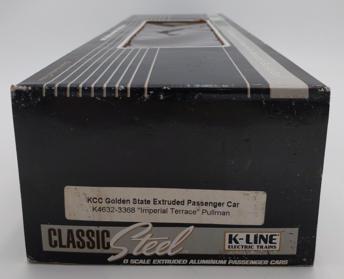 K-Line K4632-3368 O Golden State "Imperial Terrace "18" Aluminum Pullman Car EX/Box
