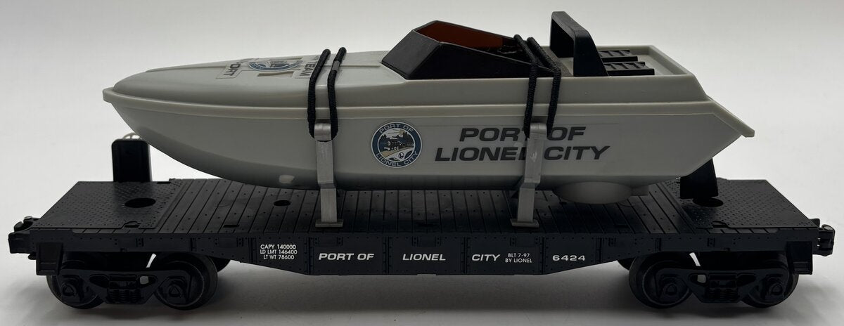Lionel 6-16971 O Port of Lionel City Flatcar #6424 w/Boat EX
