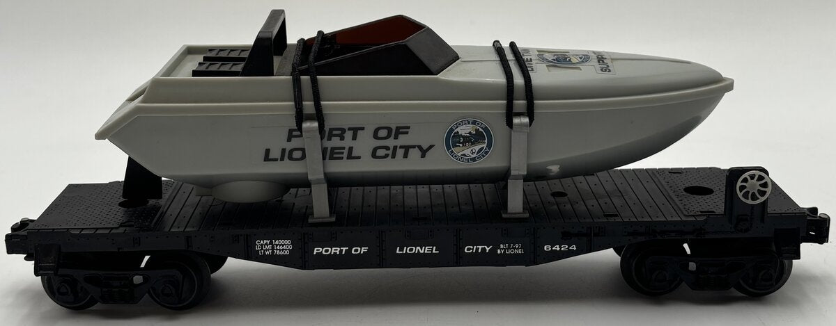 Lionel 6-16971 O Port of Lionel City Flatcar #6424 w/Boat EX