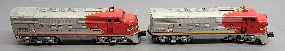 Lionel 2343 Vintage O Gauge Santa Fe F3 AA Diesel Locomotive Set VG