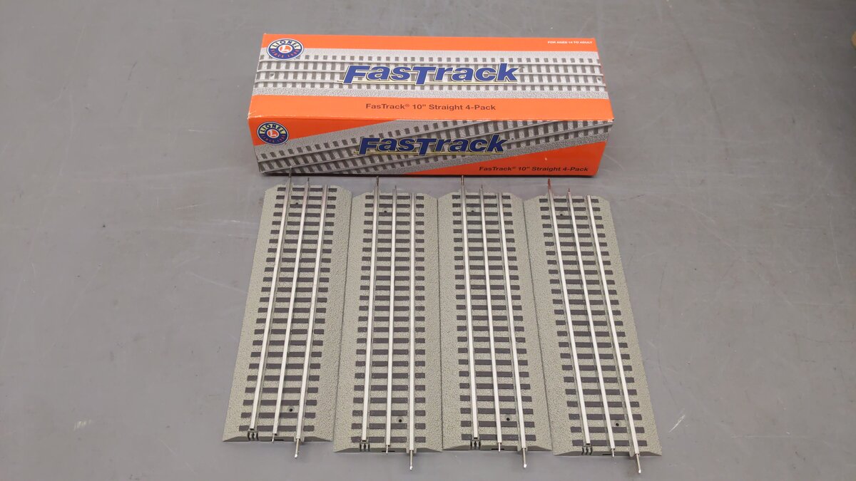 Lionel 6-12032 O Scale Straight FasTrack (Pack of 4) EX/Box