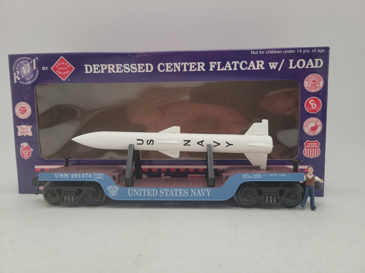 RMT 96532 O USN/US Navy Depressed Flatcar Set w/Load LN/Box
