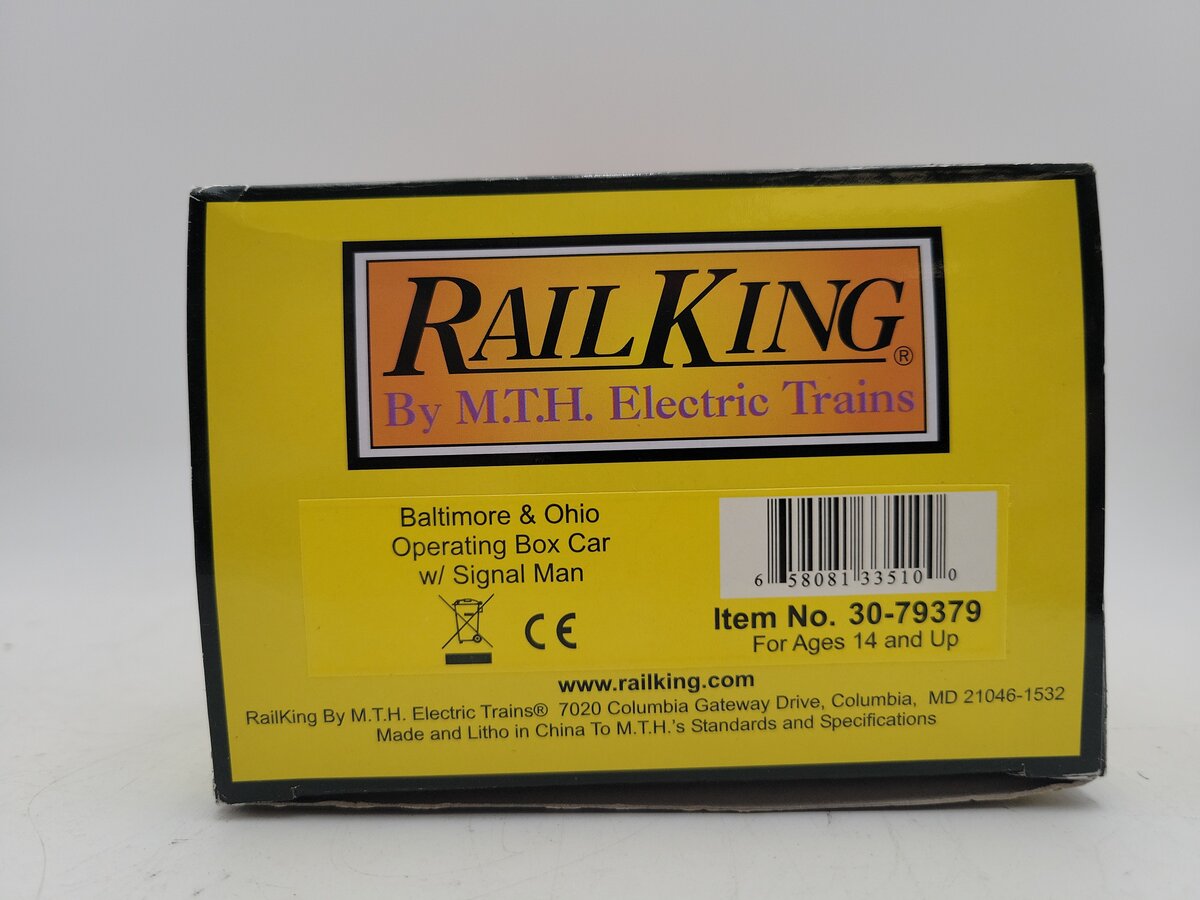 MTH 30-79379 O B&O Operating Boxcar w/Signal Man EX/Box