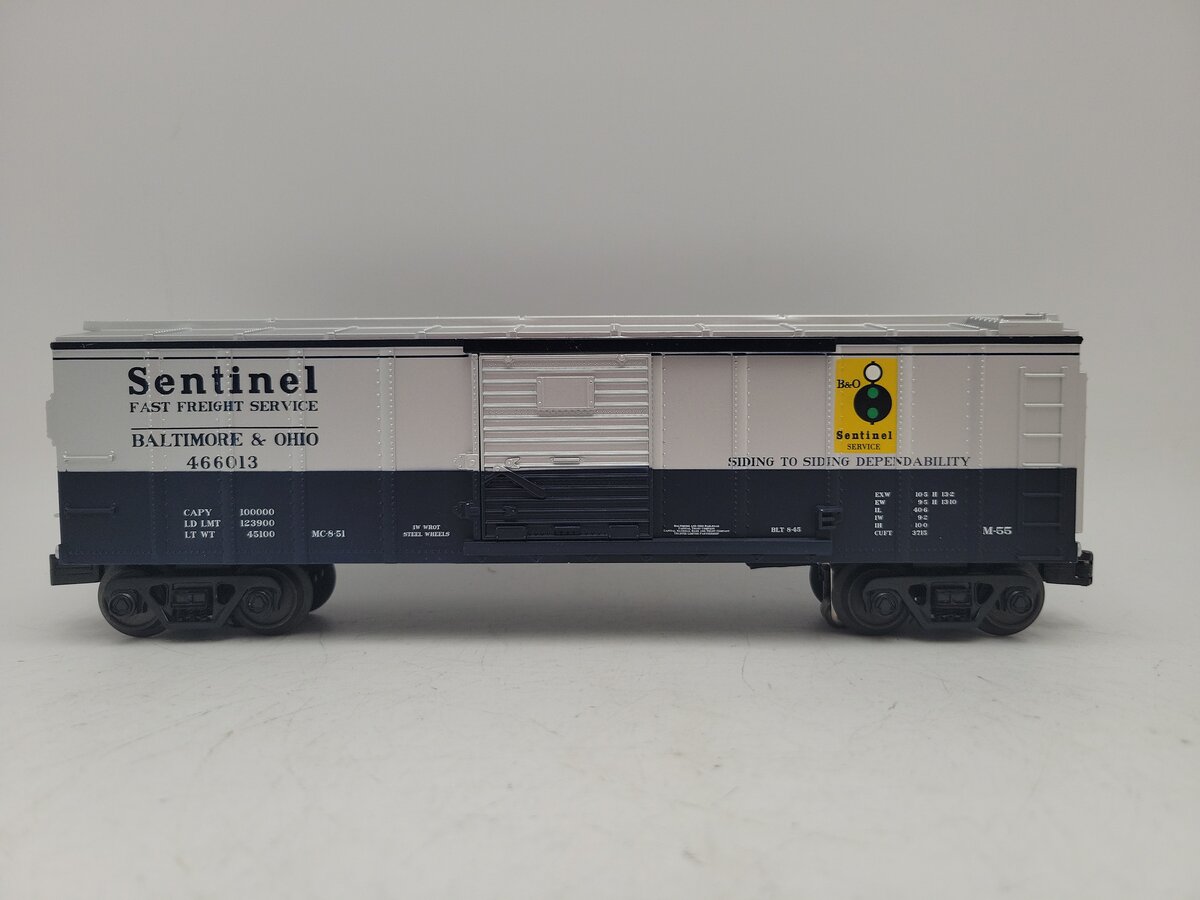 MTH 30-79379 O B&O Operating Boxcar w/Signal Man EX/Box