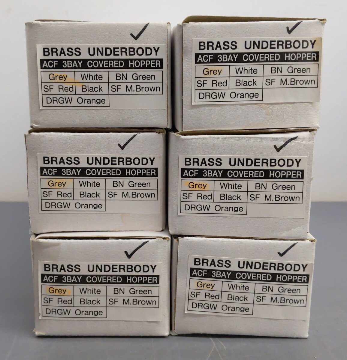 Pecos River Brass O Scale Brass Assorted Hopper Car Underbodies [6] (2-Rail) EX/Box