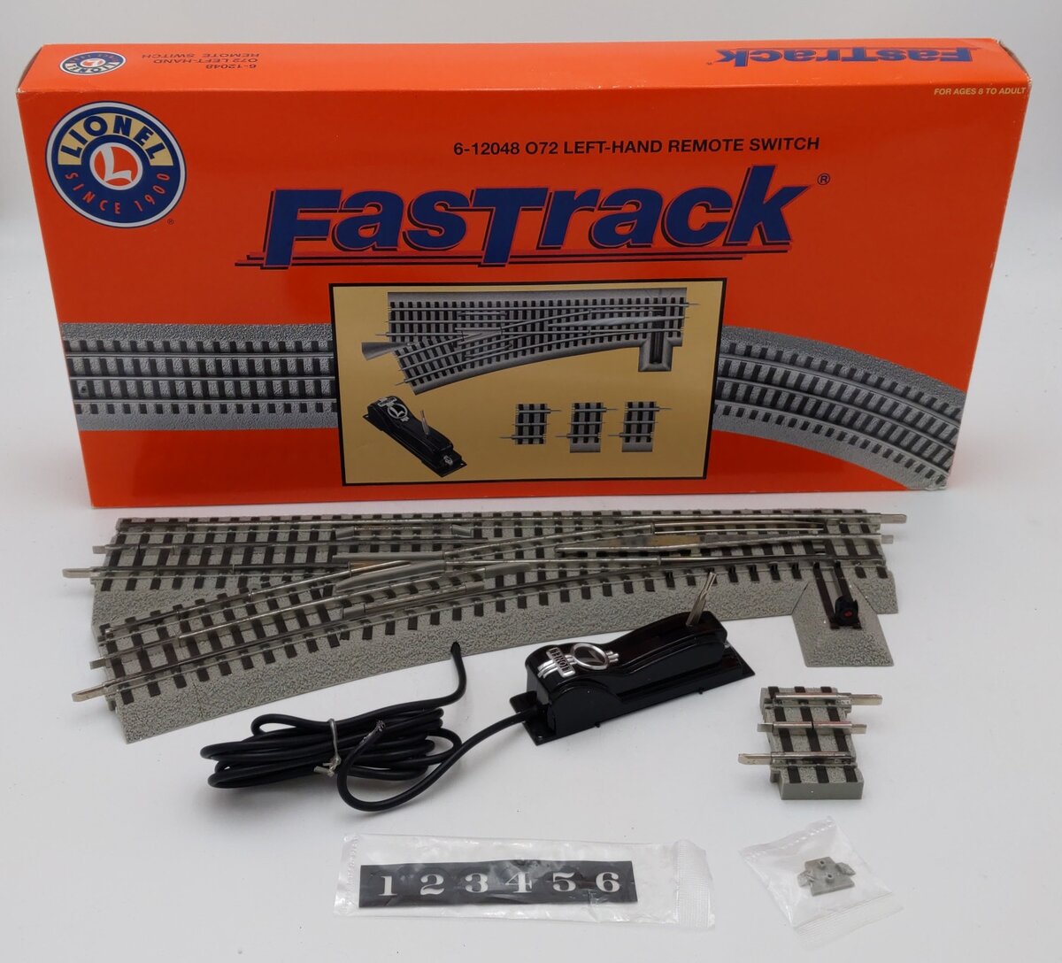 Lionel 6-12048 O72 Left Hand Remote-Control FasTrack Switch Turnout EX/Box