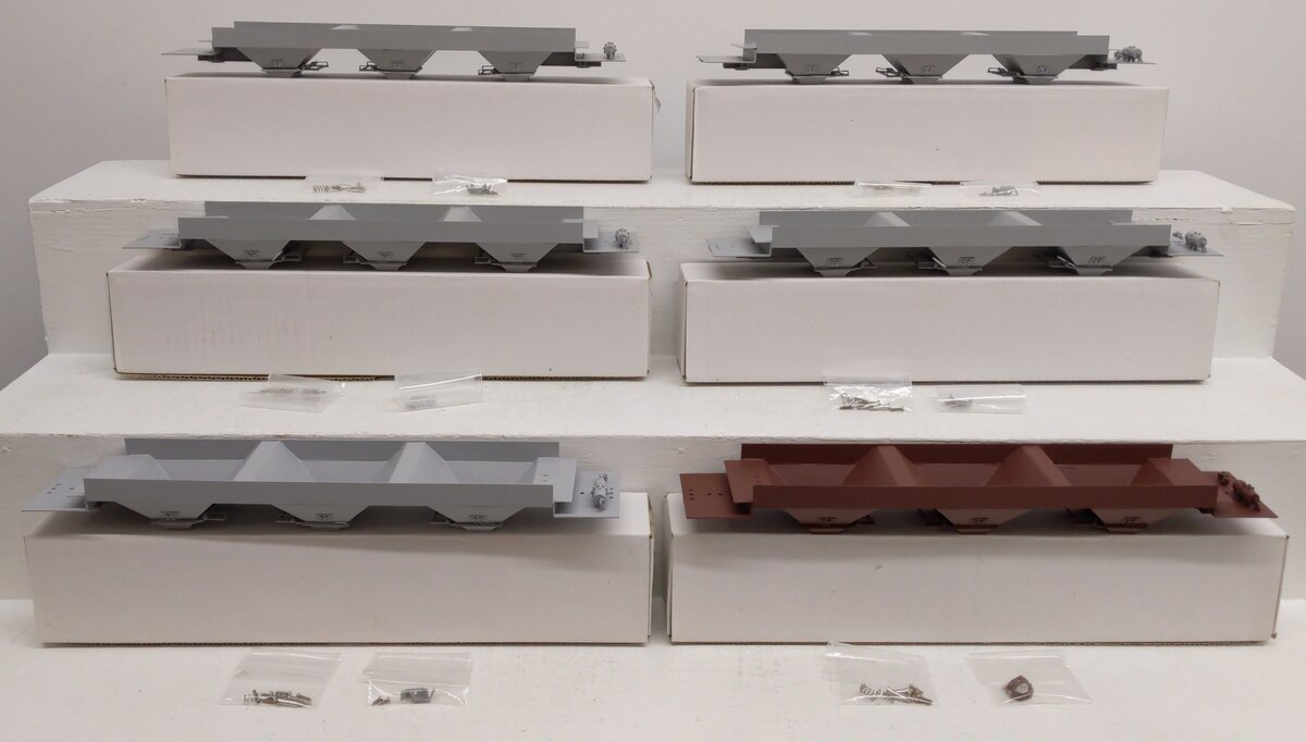 Pecos River Brass O Scale Brass Assorted Hopper Car Underbodies [6] (2-Rail) LN/Box