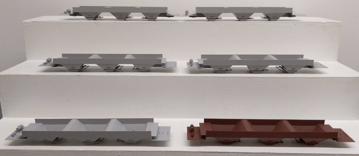 Pecos River Brass O Scale Brass Assorted Hopper Car Underbodies [6] (2-Rail) LN/Box