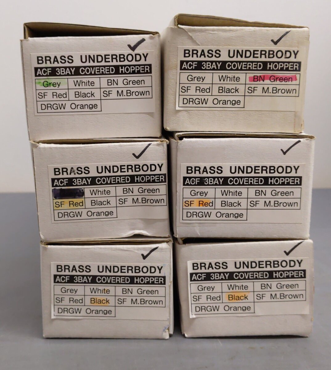 Pecos River Brass O Scale Brass Assorted Hopper Car Underbodies [6] (2-Rail) EX/Box
