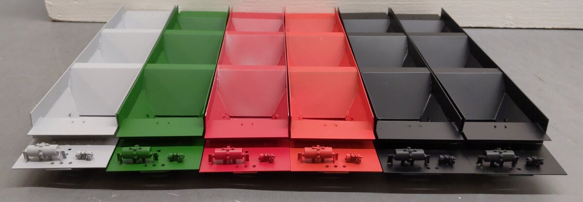 Pecos River Brass O Scale Brass Assorted Hopper Car Underbodies [6] (2-Rail) EX/Box