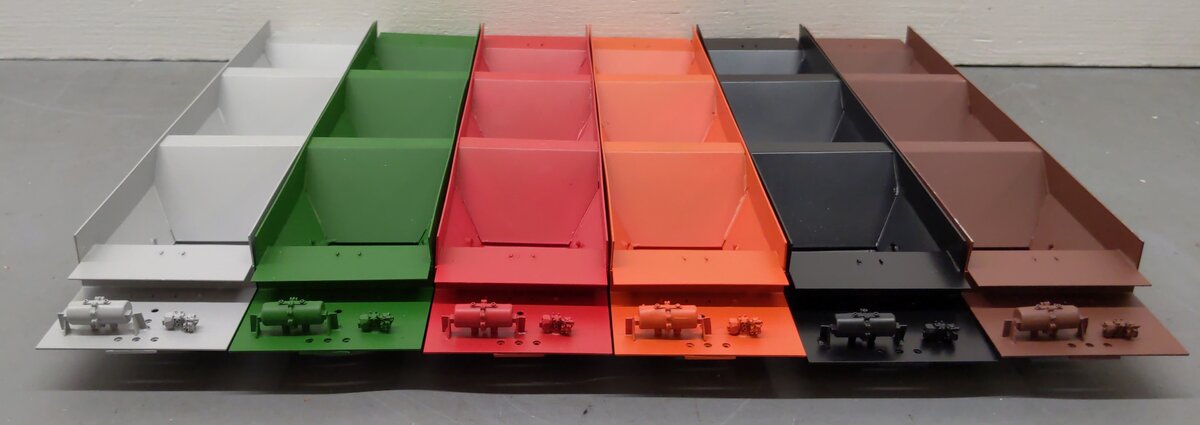 Pecos River Brass O Scale Brass Assorted Hopper Car Underbodies [6] (2-Rail) EX/Box