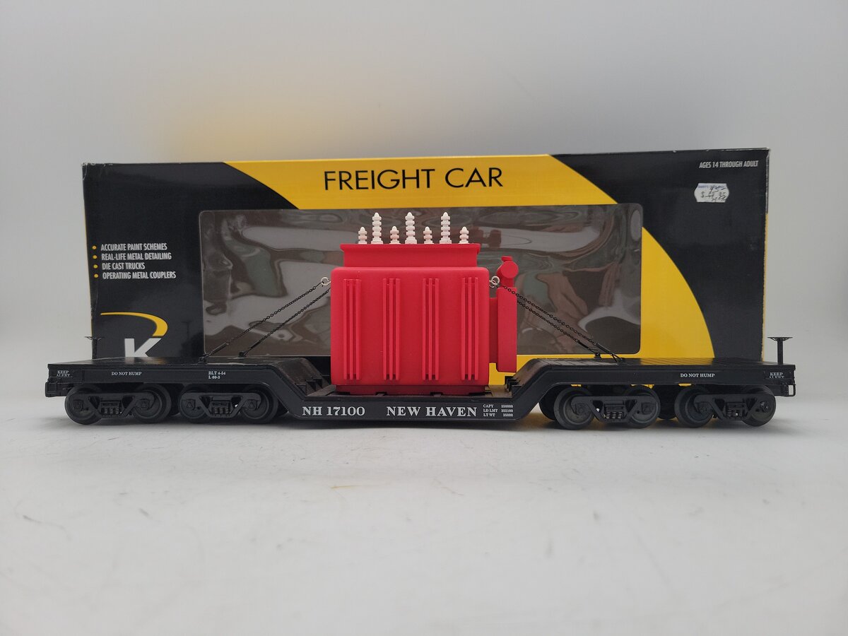 K-Line 6-22668 O Gauge New Haven Scale DC Flat Car With Transformer 17100 EX/Box
