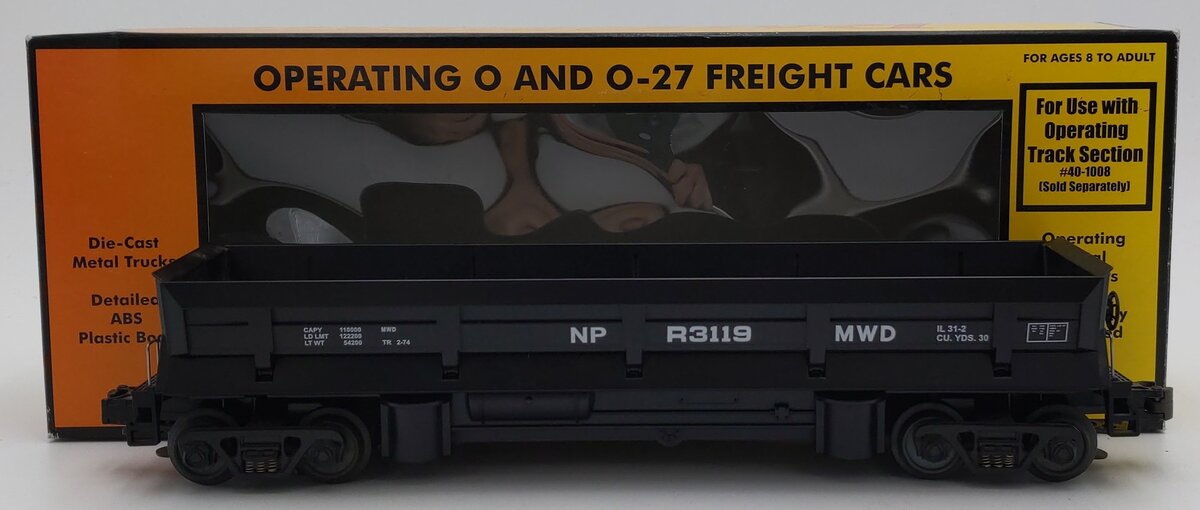 MTH 30-7924 O Gauge Northern Pacific Dump Car w/Operating Bay EX/Box