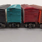 Lionel O Gauge Assorted Freight Cars: 6-29225, 6-19956, 6-5702, 6-9818 [4] EX/Box