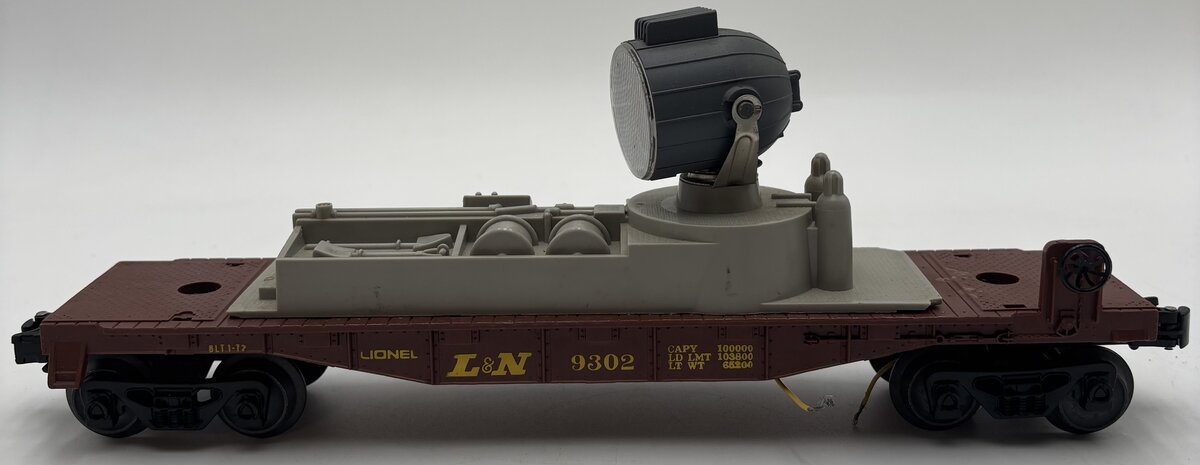 Lionel 6-9302 O Gauge Louisville & Nashville Operating Searchlight Car EX
