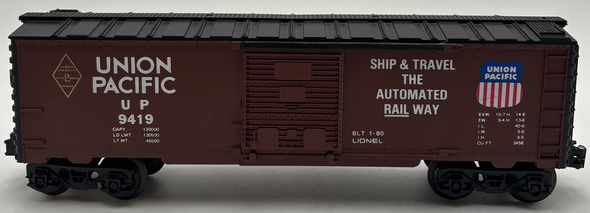 Lionel 6-9419 O Gauge Famous American Railroad Union Pacific Boxcar #9419 EX
