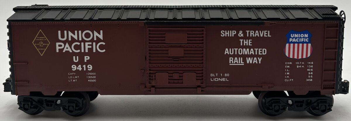 Lionel 6-9419 O Gauge Famous American Railroad Union Pacific Boxcar #9419 EX