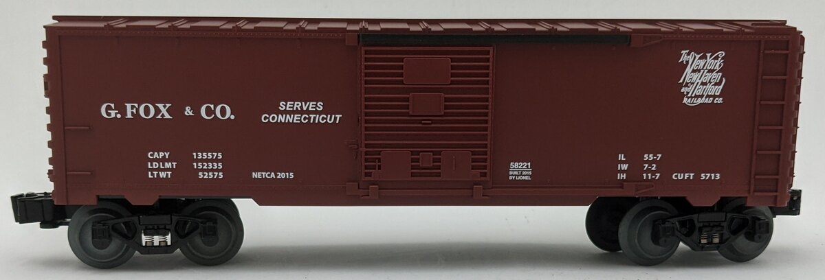 Lionel 6-58221 O Gauge NETCA 2015 Fox & Co. Boxcar #58221 LN/Box