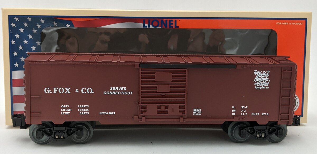 Lionel 6-58221 O Gauge NETCA 2015 Fox & Co. Boxcar #58221 LN/Box