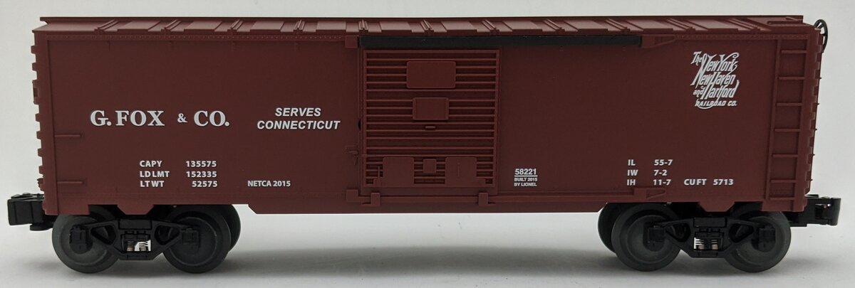 Lionel 6-58221 O Gauge NETCA 2015 Fox & Co. Boxcar #58221 LN/Box