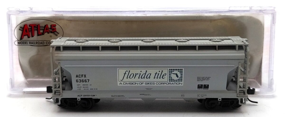 Atlas 39911A N ACF Flordia Tile Covered Hopper #63667 LN/Box