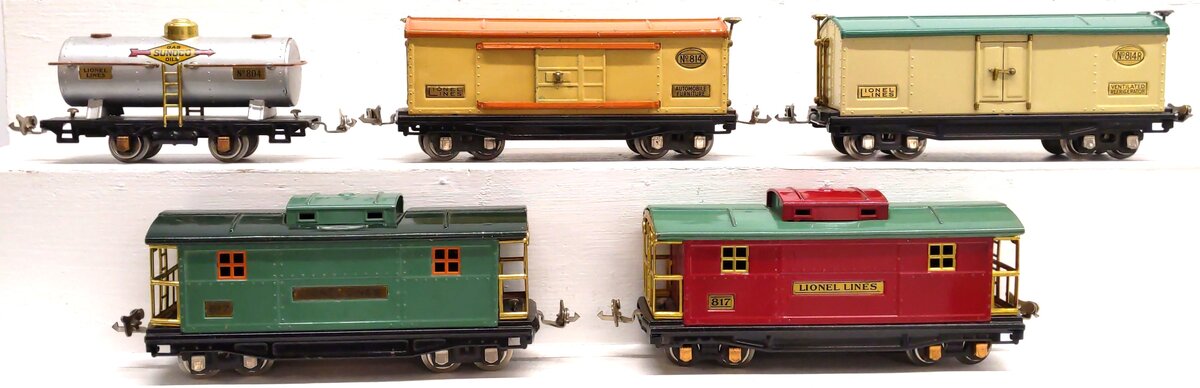 Lionel Vintage O Repainted Tinplate Freight Cars: 804, 814, 814R, 817 [5]