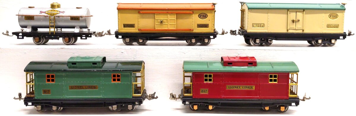 Lionel Vintage O Repainted Tinplate Freight Cars: 804, 814, 814R, 817 [5]