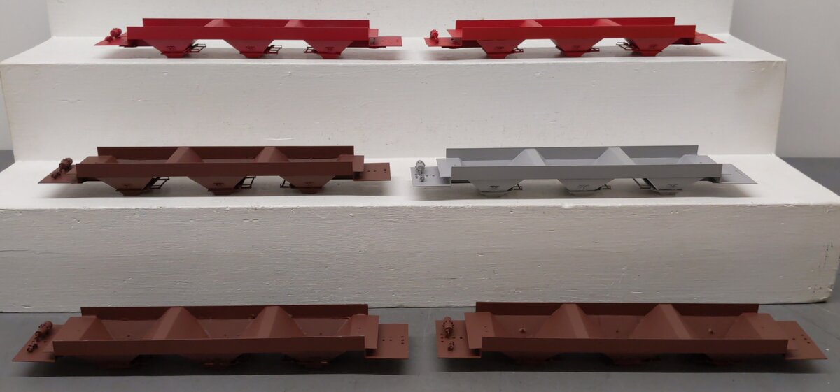Pecos River Brass O Scale Brass Assorted Hopper Car Underbodies [6] (2-Rail) EX/Box