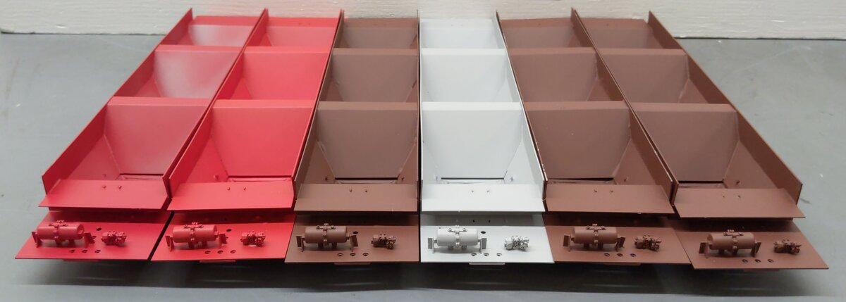 Pecos River Brass O Scale Brass Assorted Hopper Car Underbodies [6] (2-Rail) EX/Box