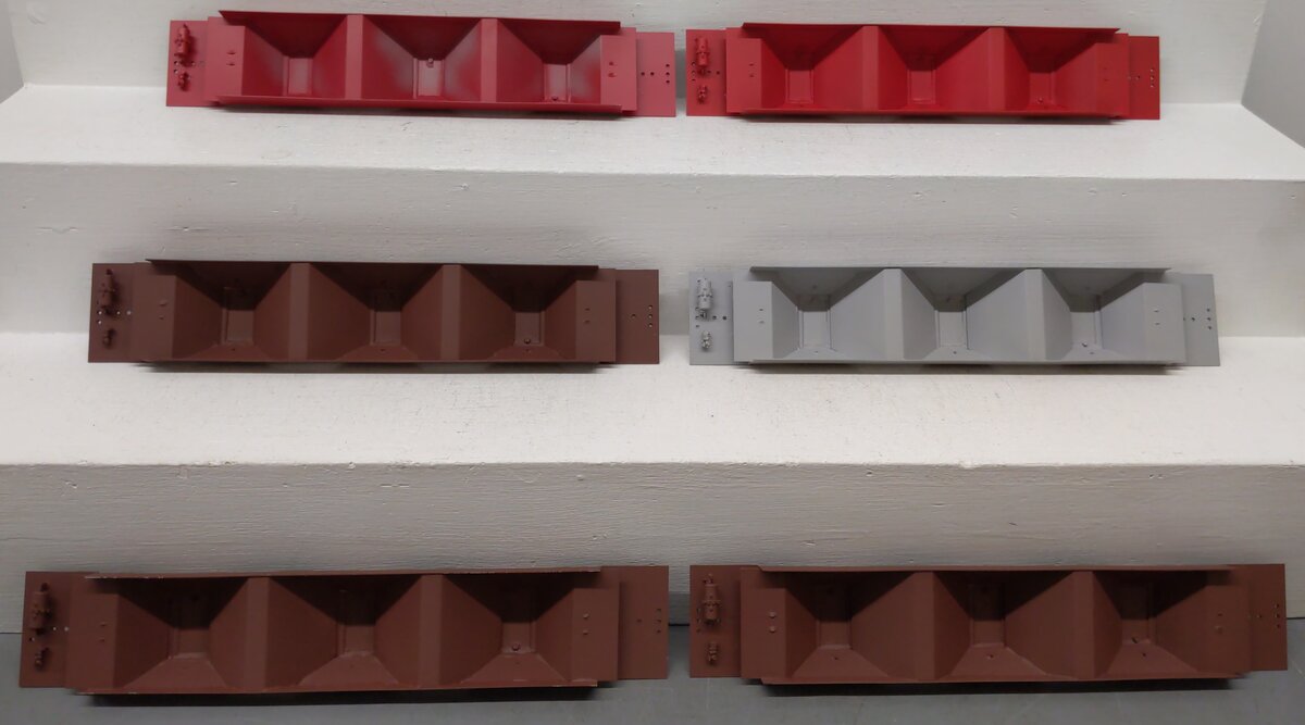 Pecos River Brass O Scale Brass Assorted Hopper Car Underbodies [6] (2-Rail) EX/Box