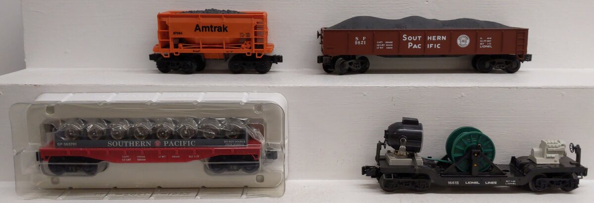 Lionel and K-Line O Assorted Freight Cars: #67264, #16615, #565701, #9821 [4] LN/Box