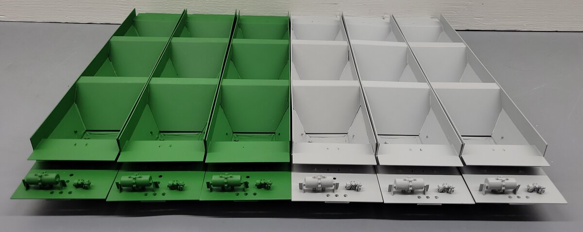 Pecos River Brass O Scale Brass Assorted Hopper Car Underbodies [6] (2-Rail) LN/Box