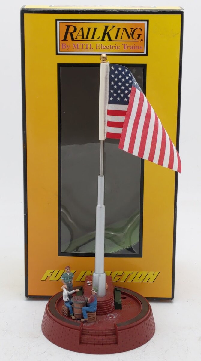 MTH 30-9074 O Gauge American Flag Pole w/Base EX/Box