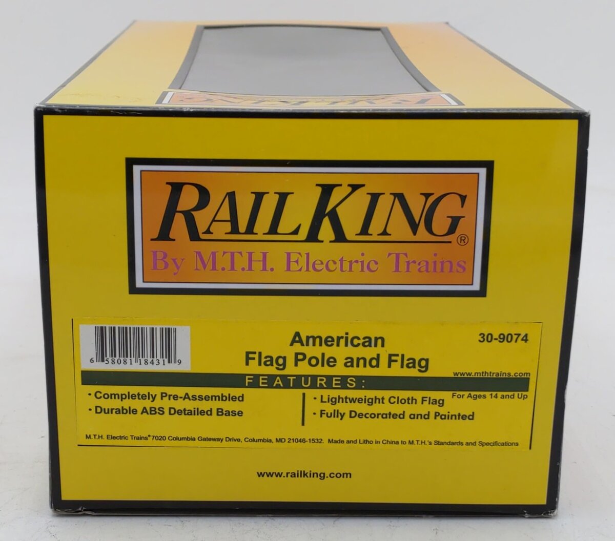 MTH 30-9074 O Gauge American Flag Pole w/Base EX/Box