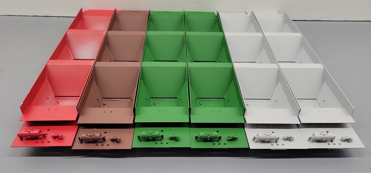 Pecos River Brass O Scale Brass Assorted Hopper Car Underbodies [6] (2-Rail) EX/Box