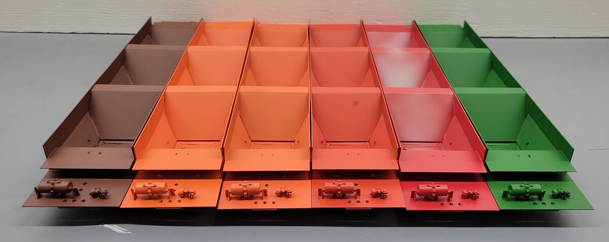 Pecos River Brass O Scale Brass Assorted Hopper Car Underbodies [6] (2-Rail) EX/Box