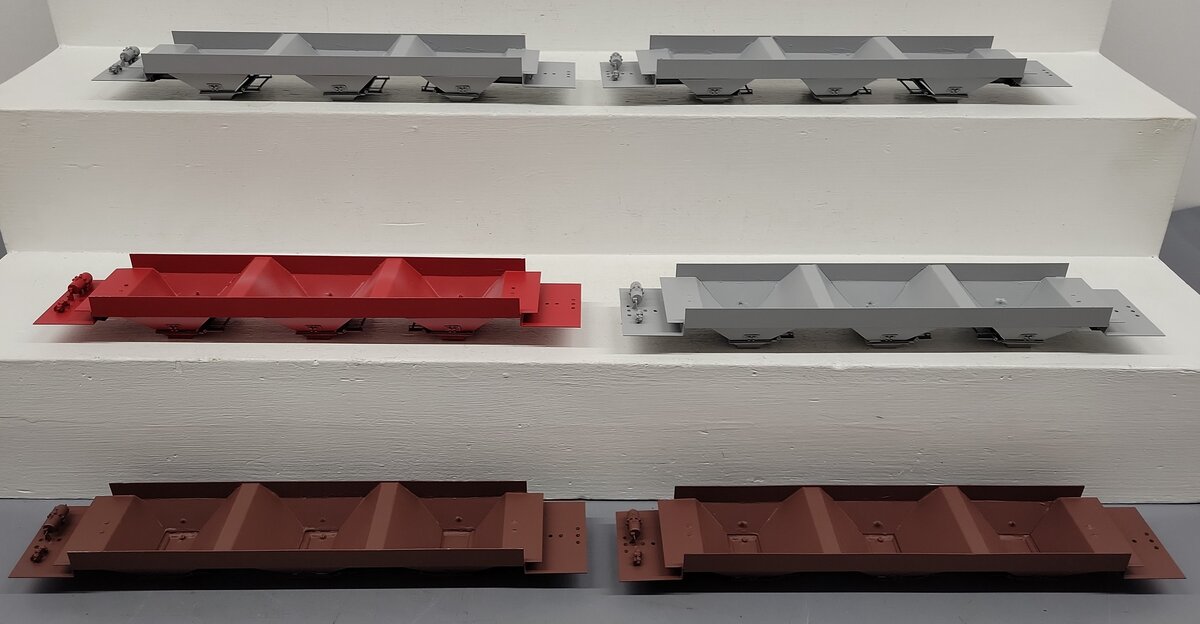 Pecos River Brass O Scale Brass Assorted Hopper Car Underbodies [6] (2-Rail) EX/Box