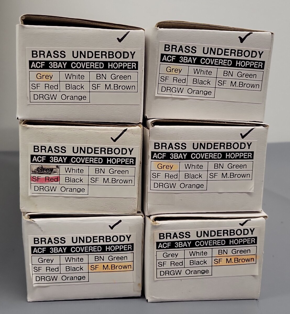 Pecos River Brass O Scale Brass Assorted Hopper Car Underbodies [6] (2-Rail) EX/Box