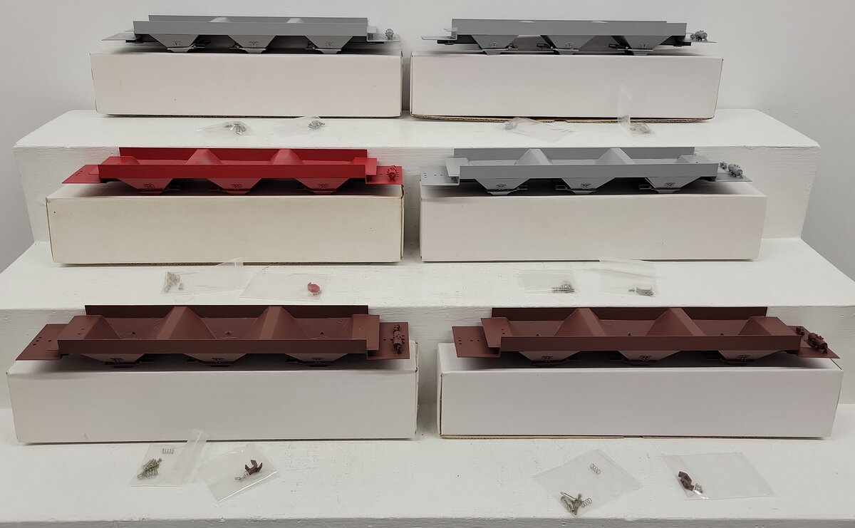 Pecos River Brass O Scale Brass Assorted Hopper Car Underbodies [6] (2-Rail) EX/Box