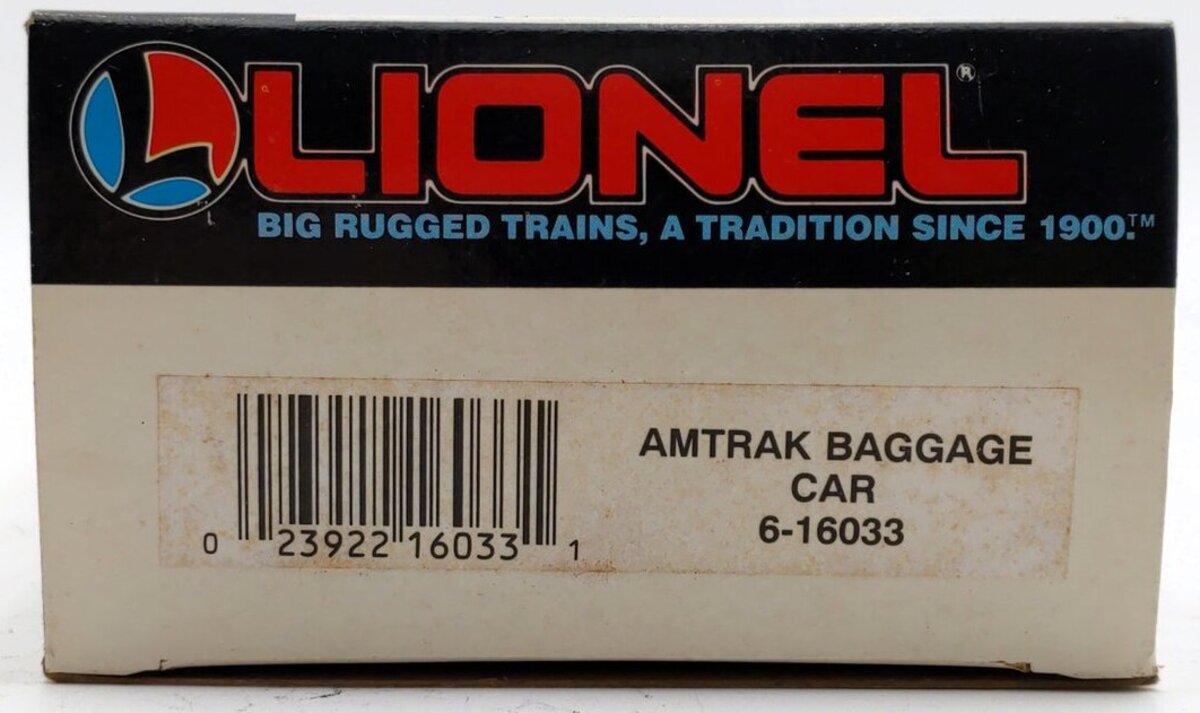 Lionel 6-16033 O Gauge Amtrak Streamlined Baggage Car #16033/Box