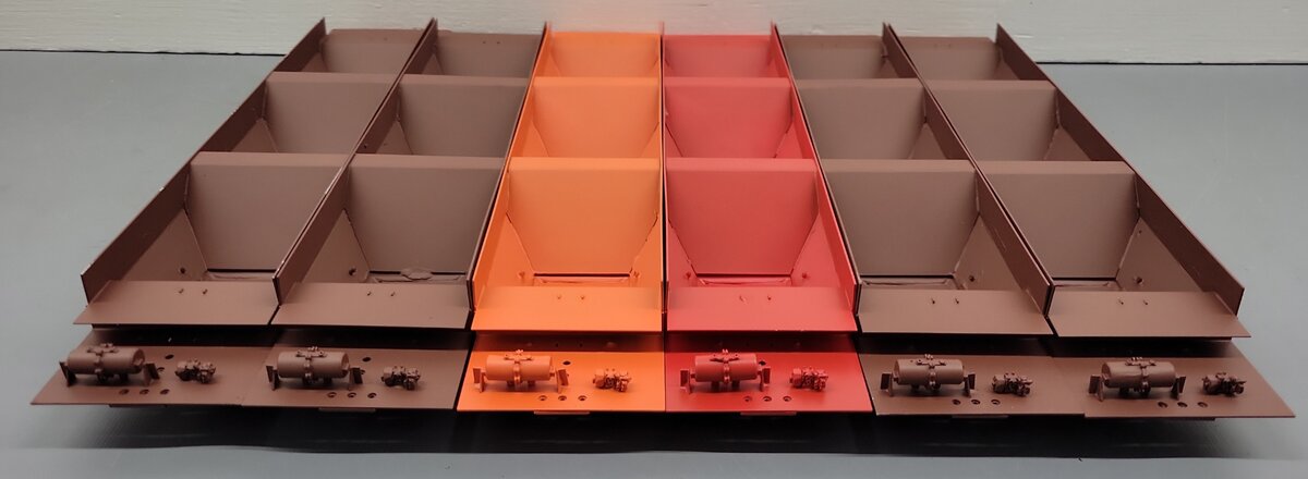 Pecos River Brass O Scale Brass Assorted Hopper Car Underbodies [6] (2-Rail) EX/Box