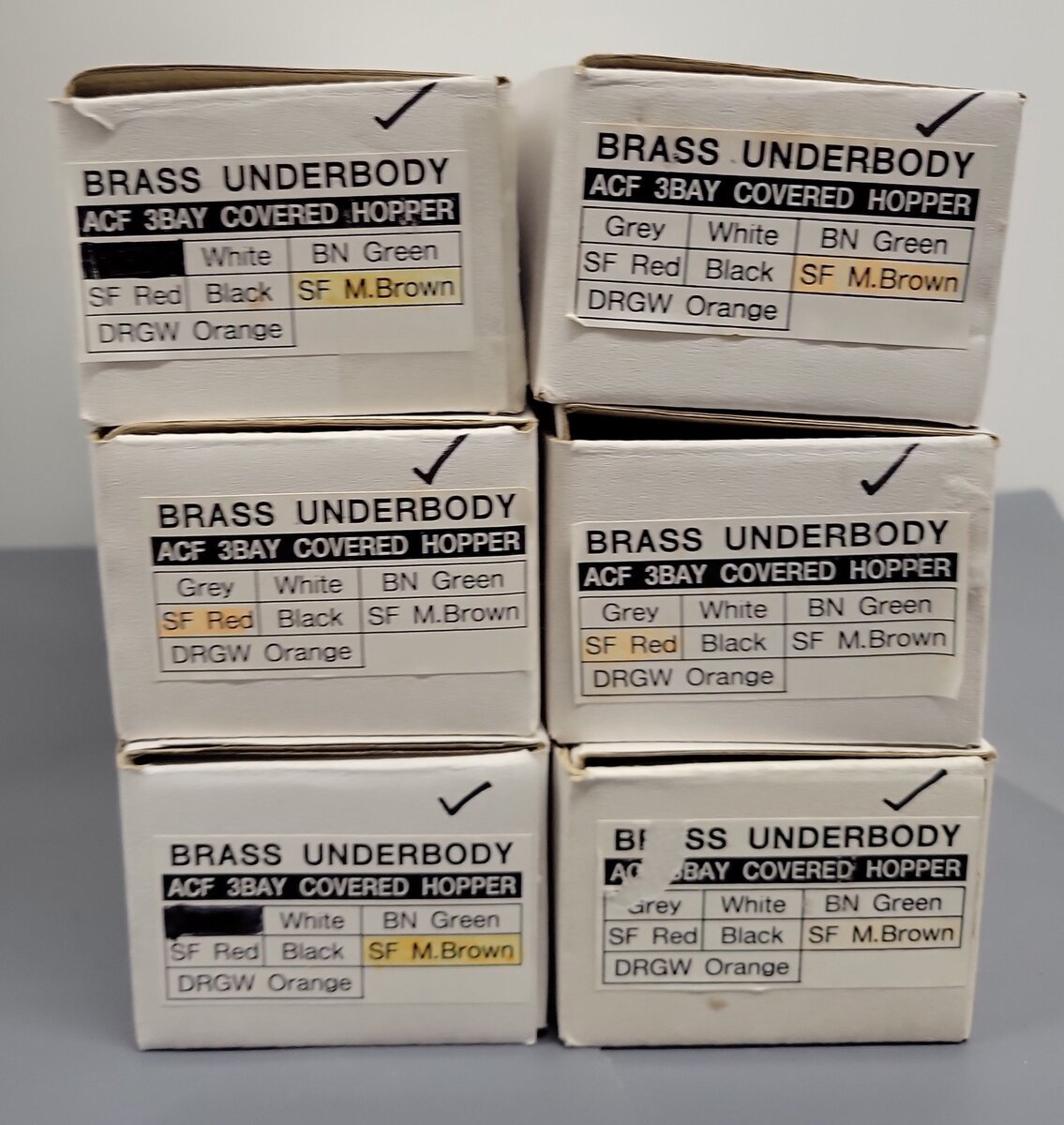 Pecos River Brass O Scale Brass Assorted Hopper Car Underbodies [6] (2-Rail) EX/Box