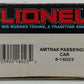 Lionel 6-16023 O Gauge Amtrak Streamlined Passenger Car #16023 VG/Box