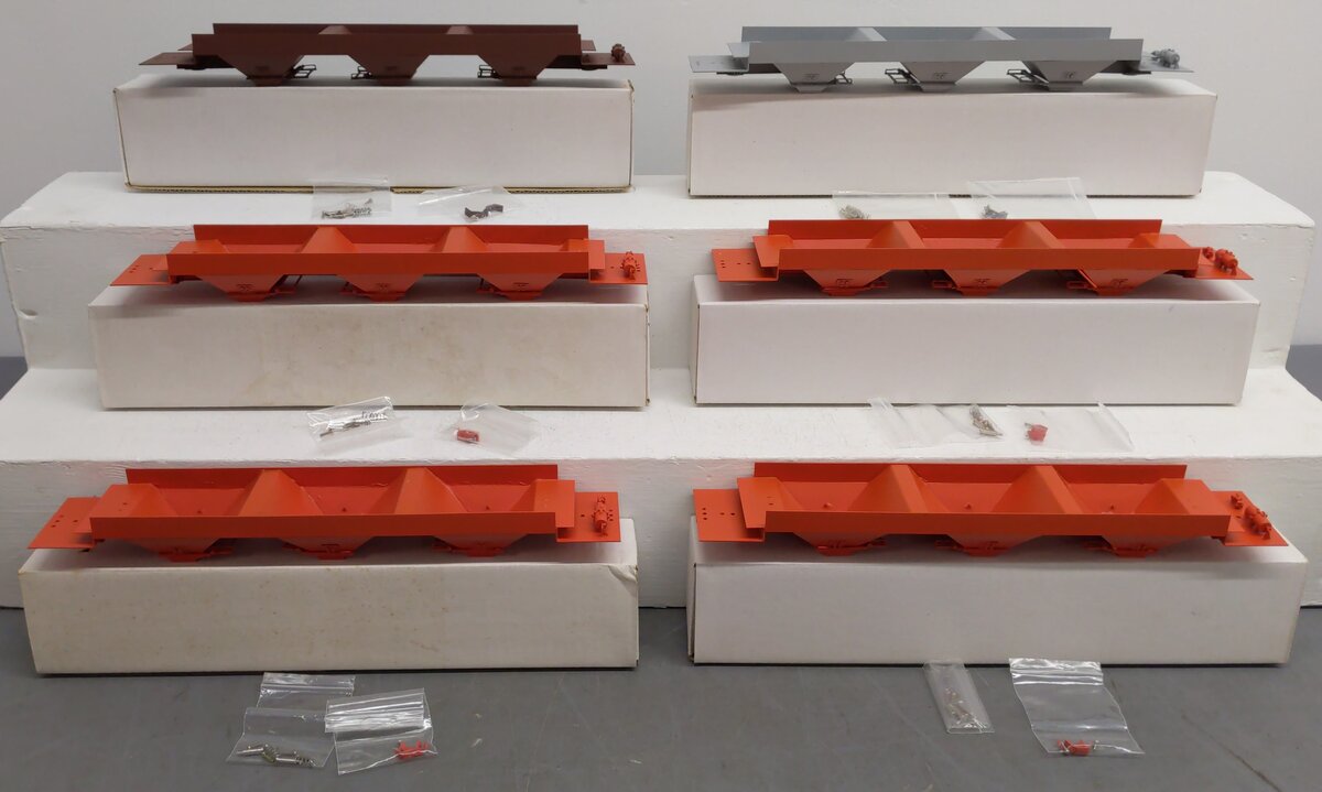 Pecos River Brass O Scale Brass Assorted Hopper Car Underbodies [6] (2-Rail) LN/Box