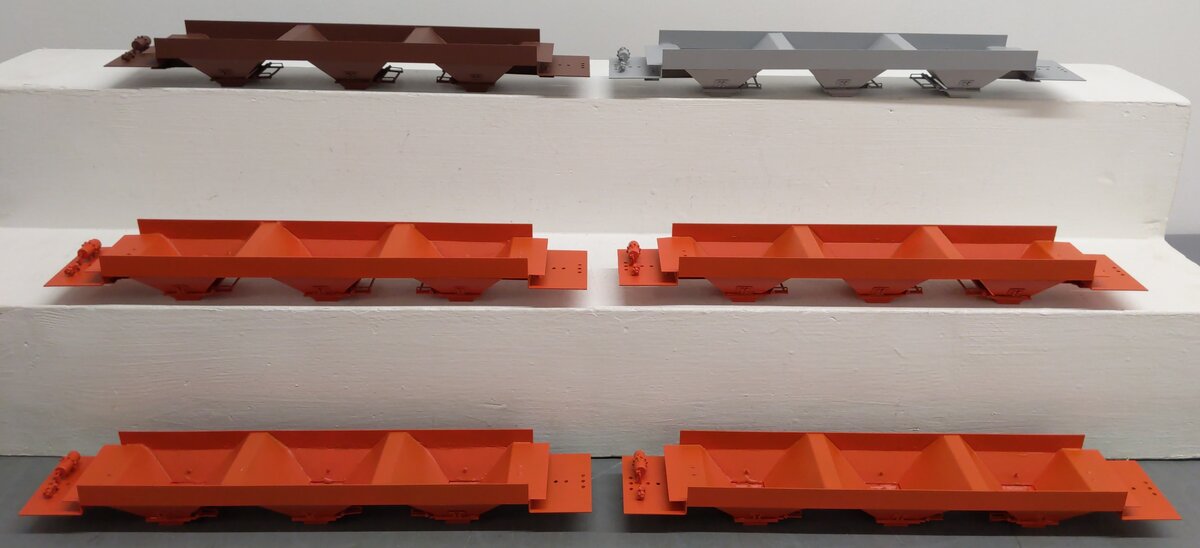 Pecos River Brass O Scale Brass Assorted Hopper Car Underbodies [6] (2-Rail) LN/Box